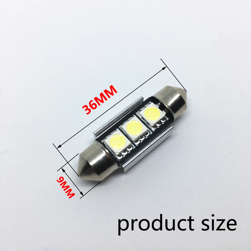 100 шт. 36 мм/39 мм/41 мм SMD 5050 Светодиодный белый авто лампы Интерьер Светло-Голубой купол с фестонами автомобиль свет CANBUS Error Free C5W светодиодный светильник 12 V