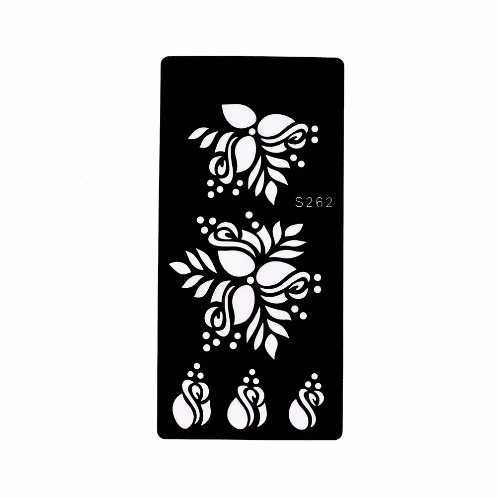 8 Pieces Rose Flower Pattern Henna Tattoo Stencil Airbrush Painting Colored Drawing Women Body Art Tool Tattoo Templates S200#09 (2)
