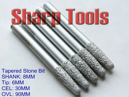 Stone DIAMOND 3D Bit-8x6x30mm Taper Ball End Mill Engraving CNC Router Bits Set, GOOD! Emery Stone CNC Carving Tools Mill Cutter