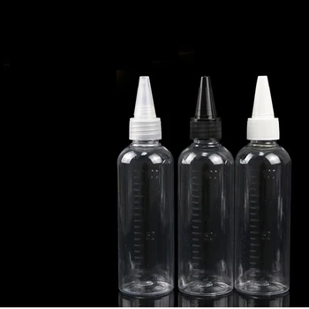 

1 or 5Pcs Wholesale Portable 100ml Liquid Bottle with Twist Off Cap Graduation Bottle Silk Printing For Hair Gel Cosmetic Liquid