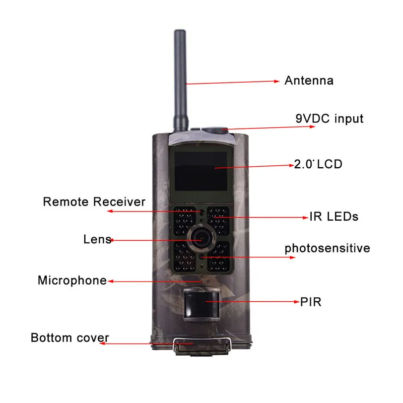 Камера для охоты фотоловушка 16 МП 2G MMS GSM SMS 1080P ночное видение 940nm инфракрасная