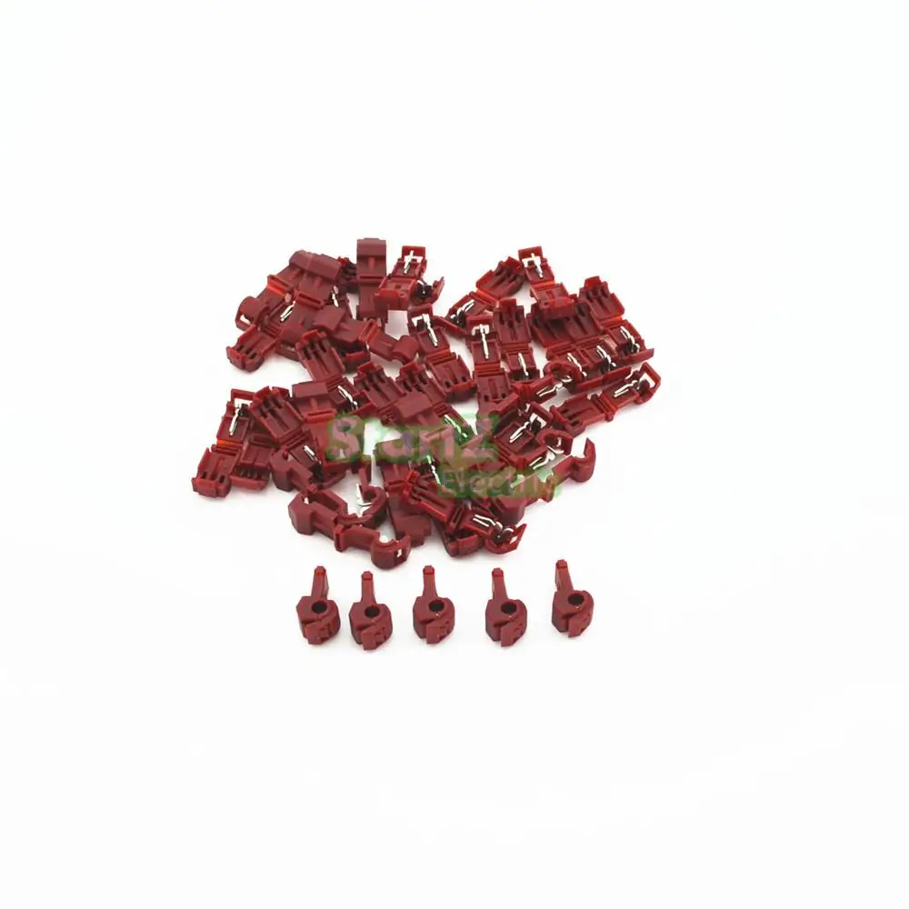 100Pcs Red Scotch Lock Wire Male Connectors Quick Splice Terminals