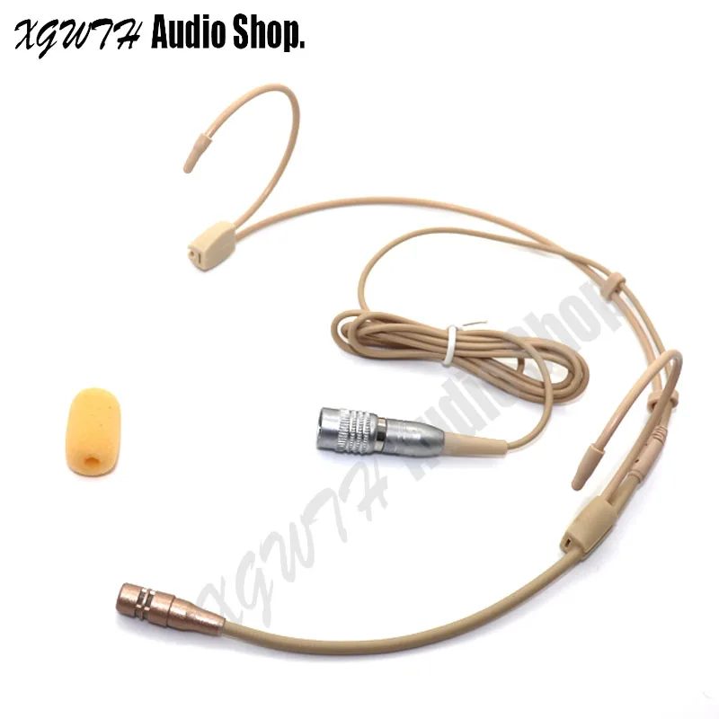 

4Pin Hirose Connector Dual Earhook Headworn Microphone Condenser Super Cardioid Headset Mic For Audio Technica Wireless Bodypack