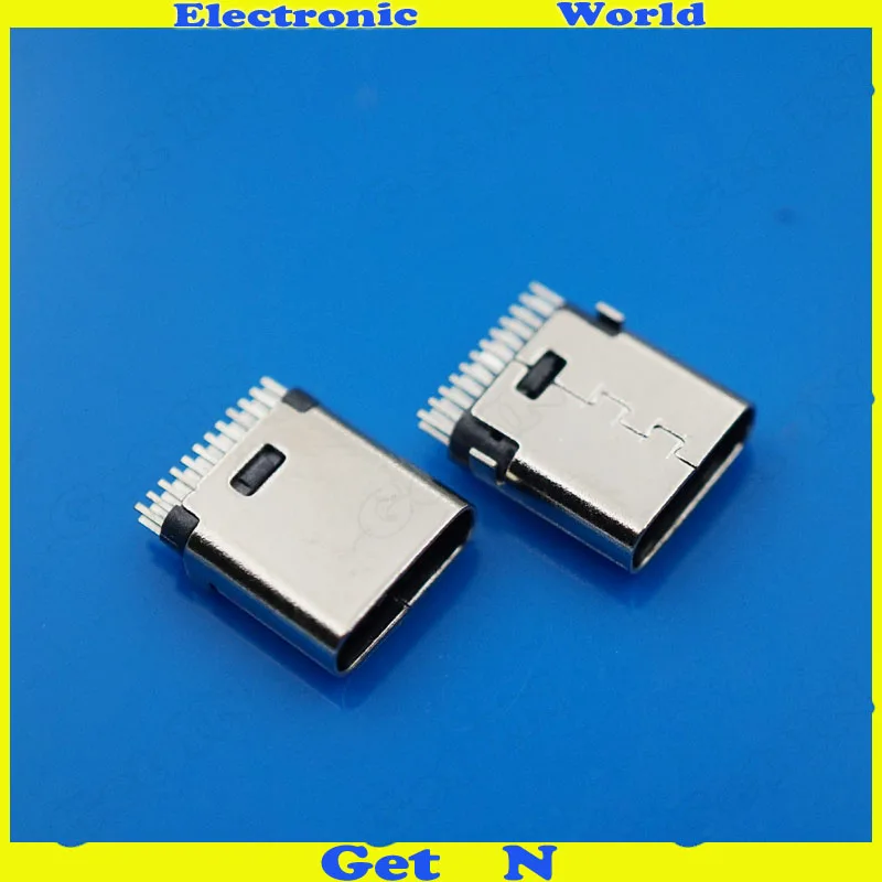 

20pcs type c 3.1 Vertical USB Female Jack 24Pin 3.1 USB Socket Connector Plug 180 Degrees Plywood Inline