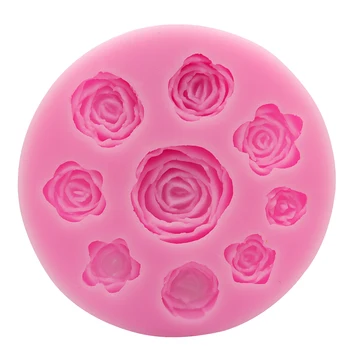 

Ledifly 3D Silicone Cake Toppers Chocolate Soap 9 Rose Flower Sugarcraft Decorating Mold Tools