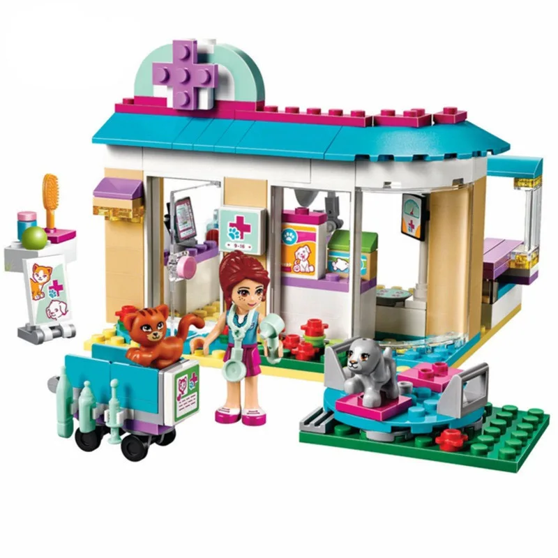 10537 203Pcs Friends Vet Clinic Model Girl Friends Vet Ambulance LegoINGly Designer Toys Compatible 41085 Vet Pet Hospital