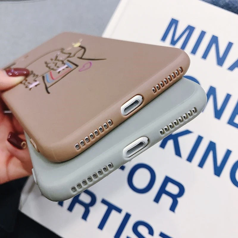 Корейский мультяшный чехол для пары лампочек девушек iPhone 11 Pro X XS XR MAX 6 6S 7 8 plus