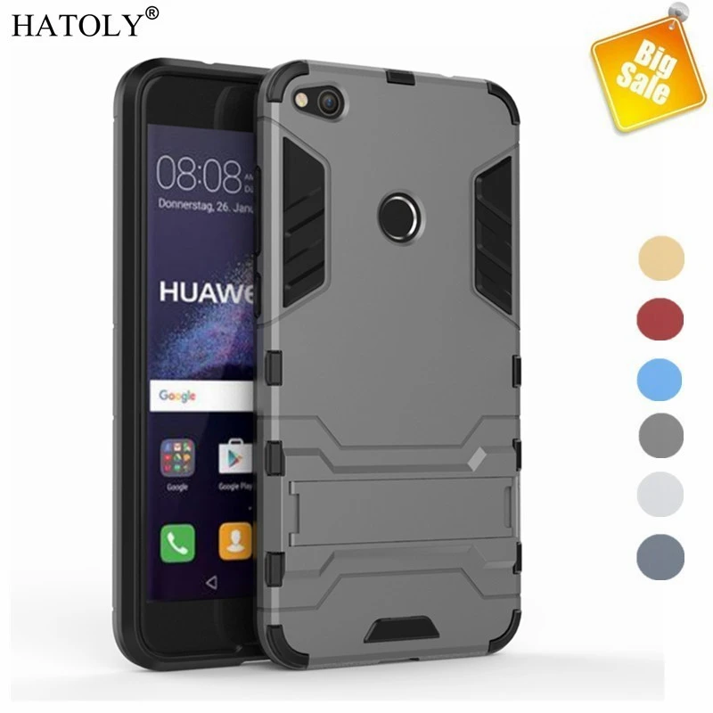 Cove de silicona para Huawei P8 Lite 2017, a prueba de golpes, armadura dura, antigolpes, soporte de teléfono, parachoques para Huawei P8 P9 lite 2017|case huawei|case huawei p8 litecase huawei