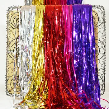 

6 Colors 10CMx1M Metalic Foil Fringe Curtains Balloon Tassels Decor Party Decoration Supplies 100pcs/lot