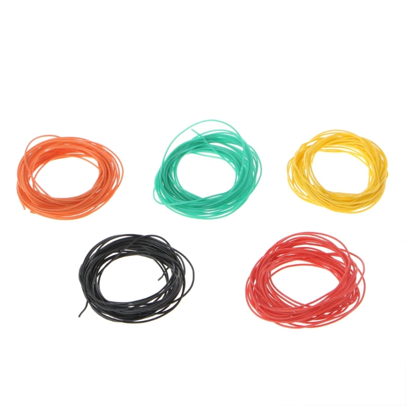 

5M 28AWG Flexible Silicone Wire Soft Tinned Copper Cables For RC 5 Colors Selectable #Sep.08