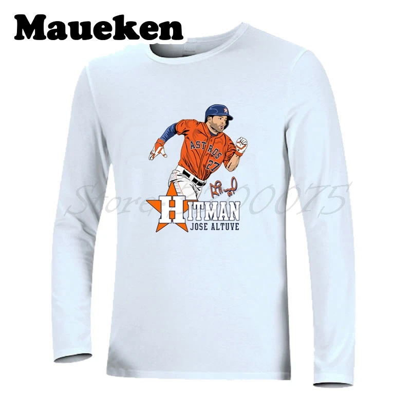Men's Autumn Winter Houston 27 Jose Altuve gets hits Men T Shirt Long