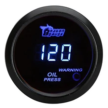 52mm 2.0 polegada LCD 0 ~ 120PSI Auto Car Digital Medidor de Pressão do Óleo com Sensor De Aviso Luz-preto