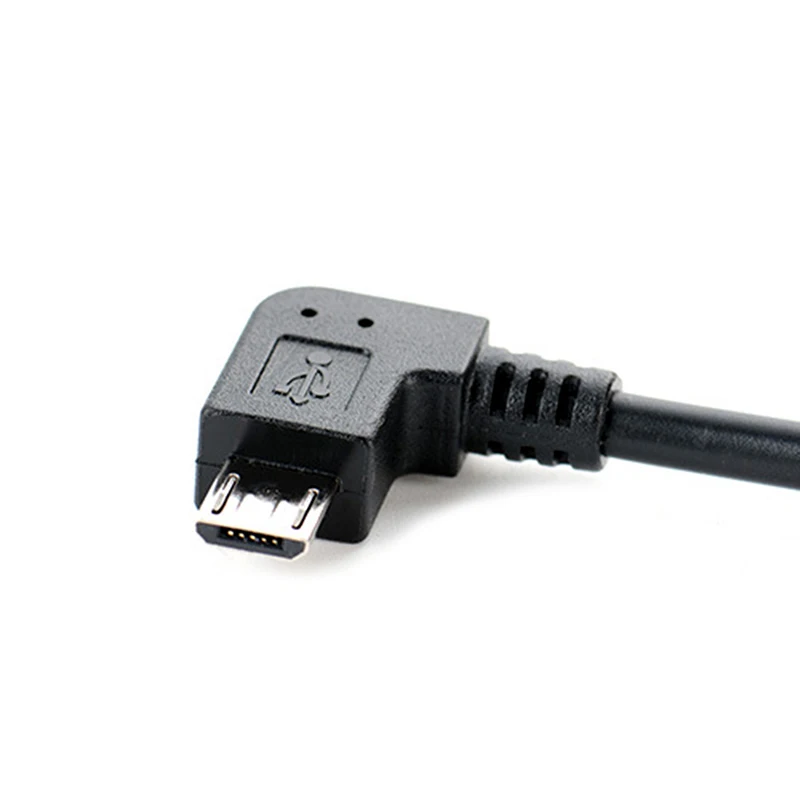 Left Angle 90 Degree Micro USB Male to Male Cable Converter OTG Adapter Cord 25cm Cable 3