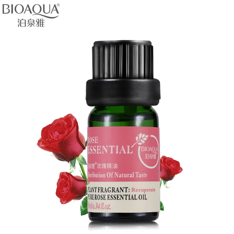

BIOAQUA Brand Pure Rose Essential Oil Liquid Plant Fragrance Moisturizing Perfume Face Body Skin Care Massage Essential Oil 10ml