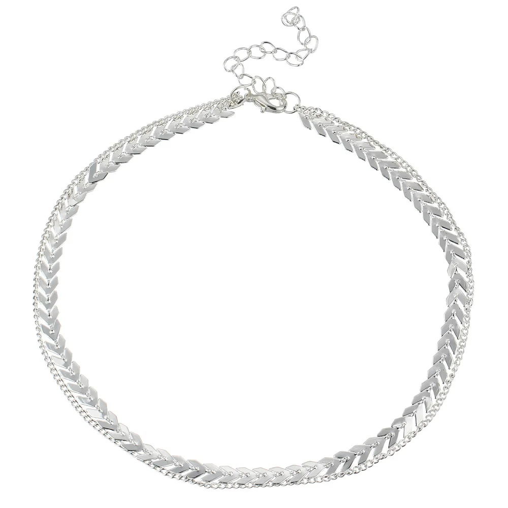 X140 Двухслойное ожерелье с подвеской в виде сердца, женское колье золотого/серебряного цвета, многослойное богемное ювелирное ожерелье - Окраска металла: x124silver