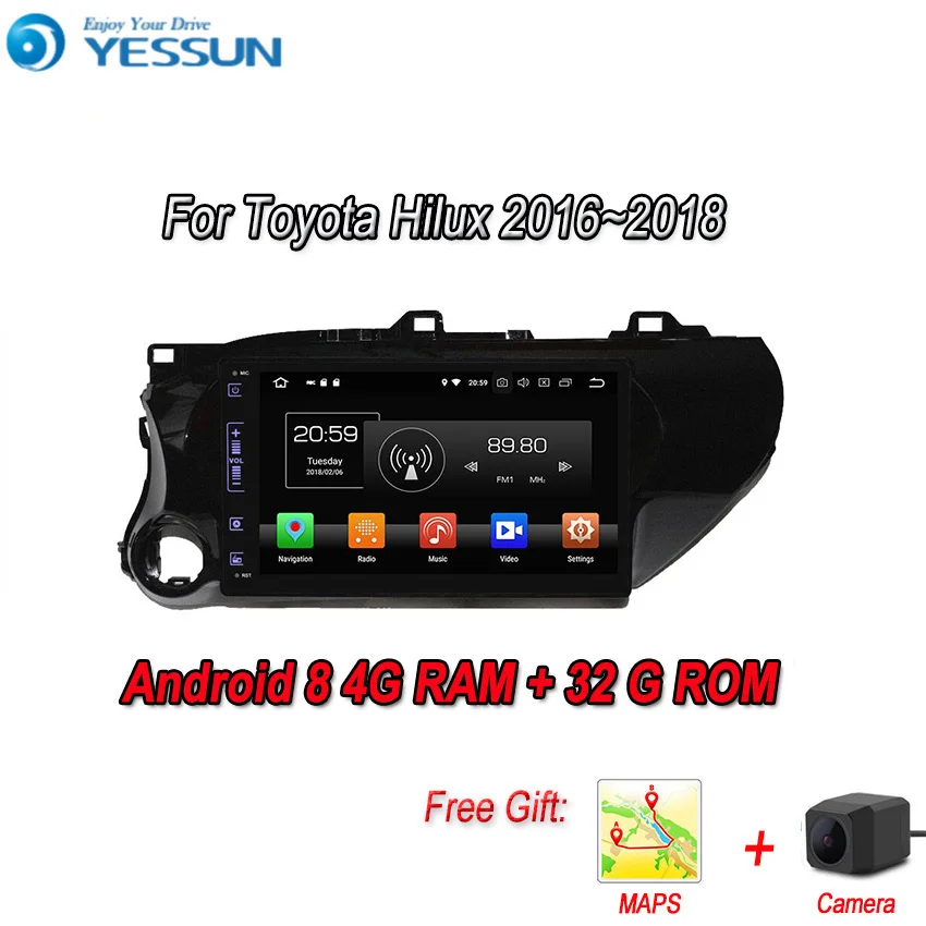 

YESSUN Android 8.0 4G RAM For Toyota Hilux AN120 2016~2018 Car Navigation GPS Multimedia Player mirror link Radio Touch Screen