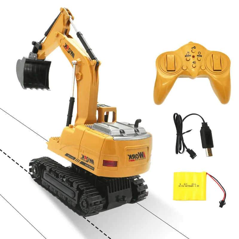 

8CH Simulation RC Excavator RC Car Toys with Music and Light Children's Boys RC Gifts RC Engineering Tractor Brinquedos
