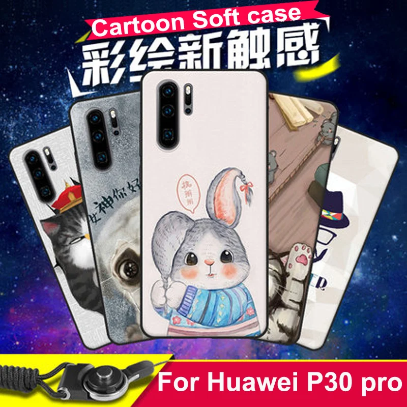 Мягкие силиконовые чехлы для Huawei P30 Pro чехол с мультяшным рисунком P30pro телефонов