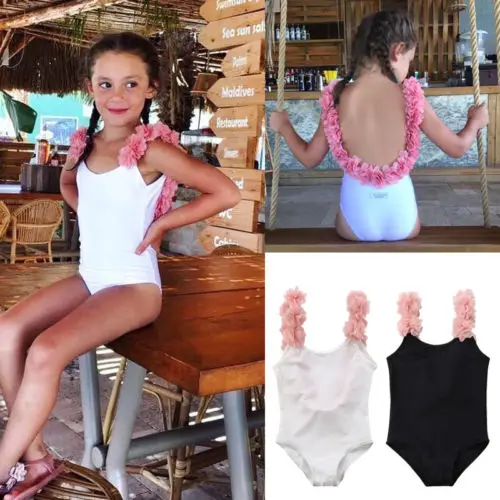 

Toddler Kids Baby Girls Flower Ruffled Swimsuit Swimwear Bathing Suit Outfit