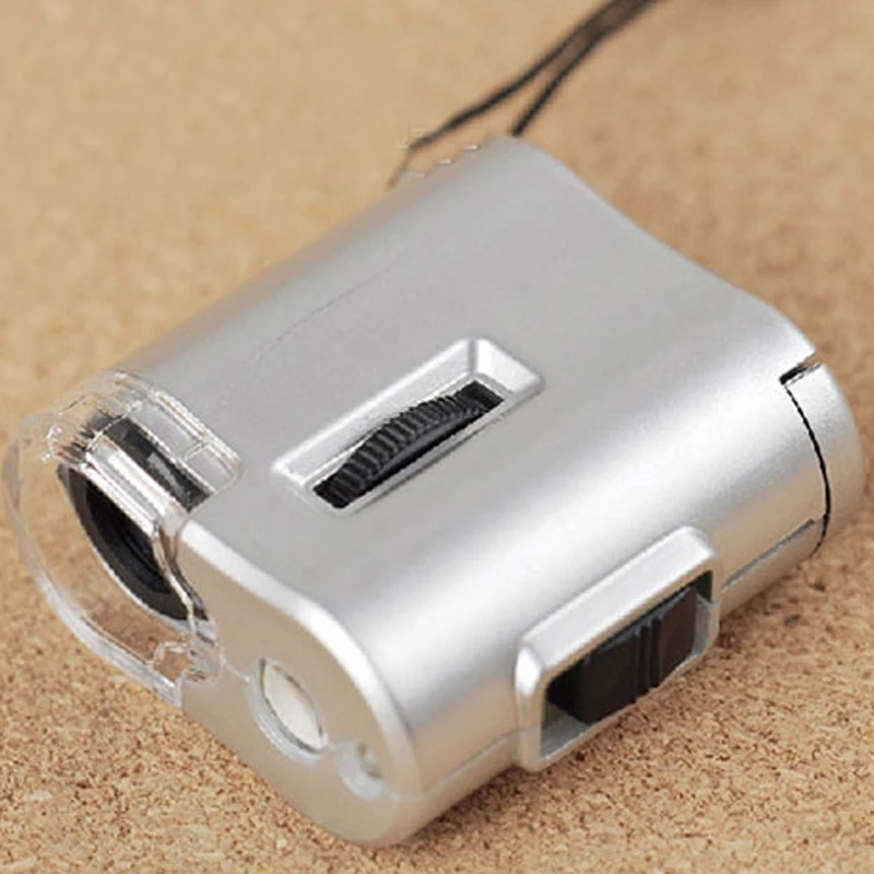 

60x Handheld Mini Pocket Microscope Loupe Jeweler Magnifier With LED UV Currency Dectector