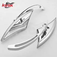 brand triangle chrome motorbike mirror for Harley Davidson motorcycle rearview mirror silver tapered aluminum cruiser choppers