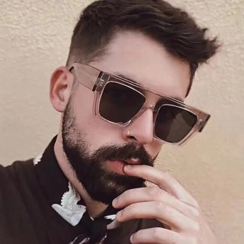 

Oversized Square Sunglasses Men Women Flat Top Fashion One Piece Lens Sun Glasses for Women Brand 2019 Shades Mirror