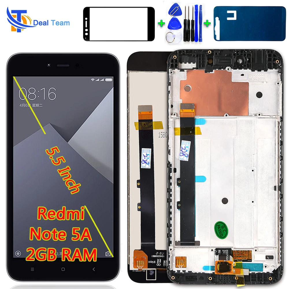 

AAA Quality LCD Display For Xiaomi Redmi Note 5A 2GB RAM 5.5 inch Touch screen For Redmi Y1 Lite Digitizer Assembly Frame Tools