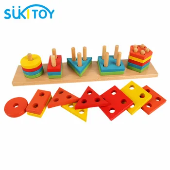 

Montessori Wooden Toys Shape Matching Blocks Interactive Toys For Children Preschool Toy Brinquedo Juguetes Oyuncak Brinquedos