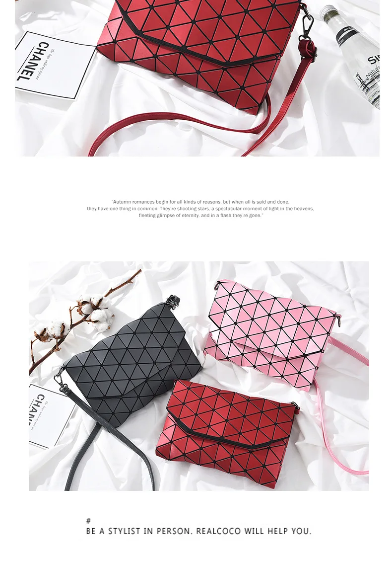 Women Diamond Lattice Laser Sequins Mirror Shoulder Bag Latest Style Geometry Quilted Plaid Mosaic Hasp Messenger Evening Bag (15)