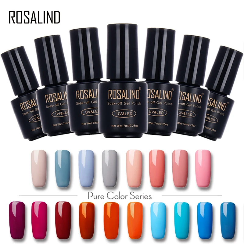 

ROSALIND Nail Polish Gorgeous Color 7ml Nail Gel Polish Soak Off Gel Lacquer Vernis Semi Permanent Gel Nail Varnish