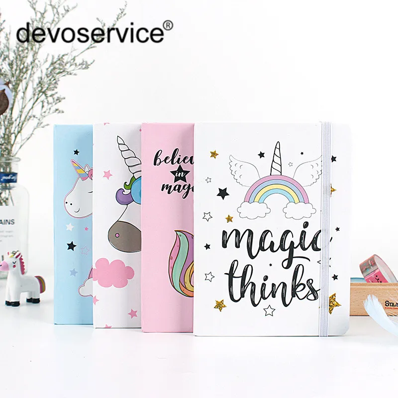 

New A7 10.5x7.5cm Notebook Paper 96 sheets Unicorn Pattern Lined Memo Pad Notebook Weekly PlaSketch Book Office School Supplies