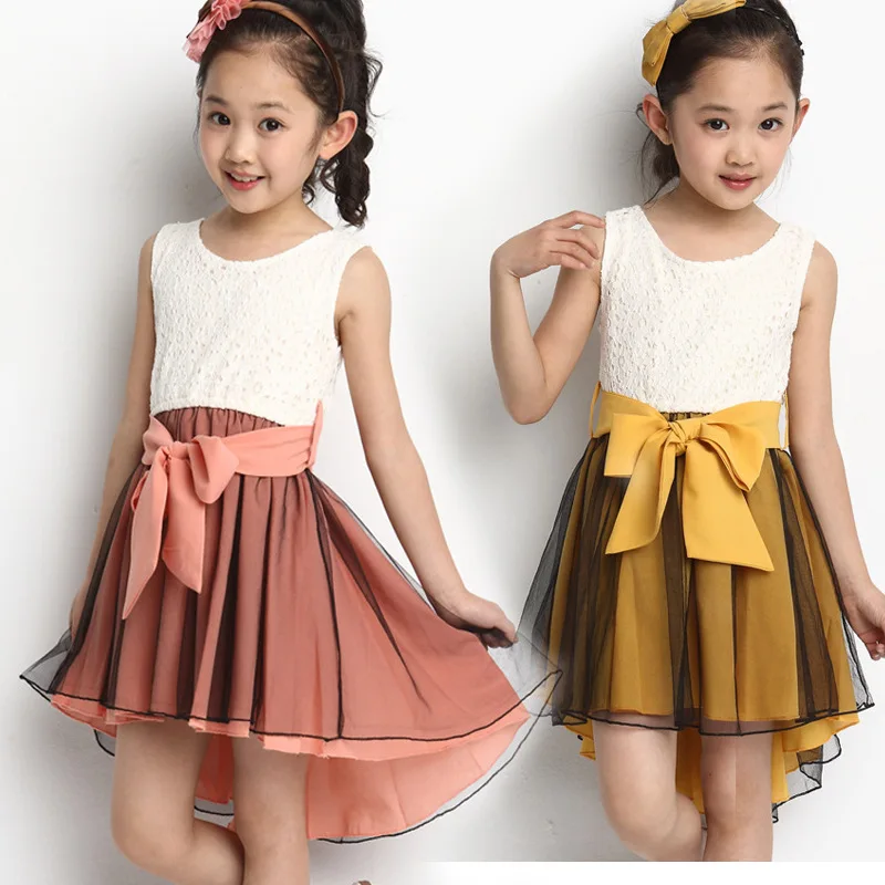 Г., летнее модное платье для девочек вечерние платья без рукавов милый костюм с бантом для девочек одежда для малышей с цветочным узором