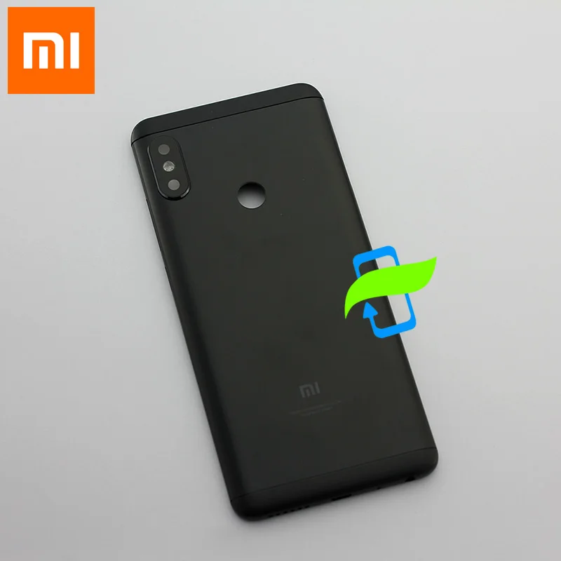 Оригинальная Задняя крышка батареи для Xiaomi Redmi Note5 задняя крышка Корпус задняя дверь Чехол Redmi Note 5 pro Кнопки громкости питания+ объектив камеры - Цвет: Redmi Note5 Black