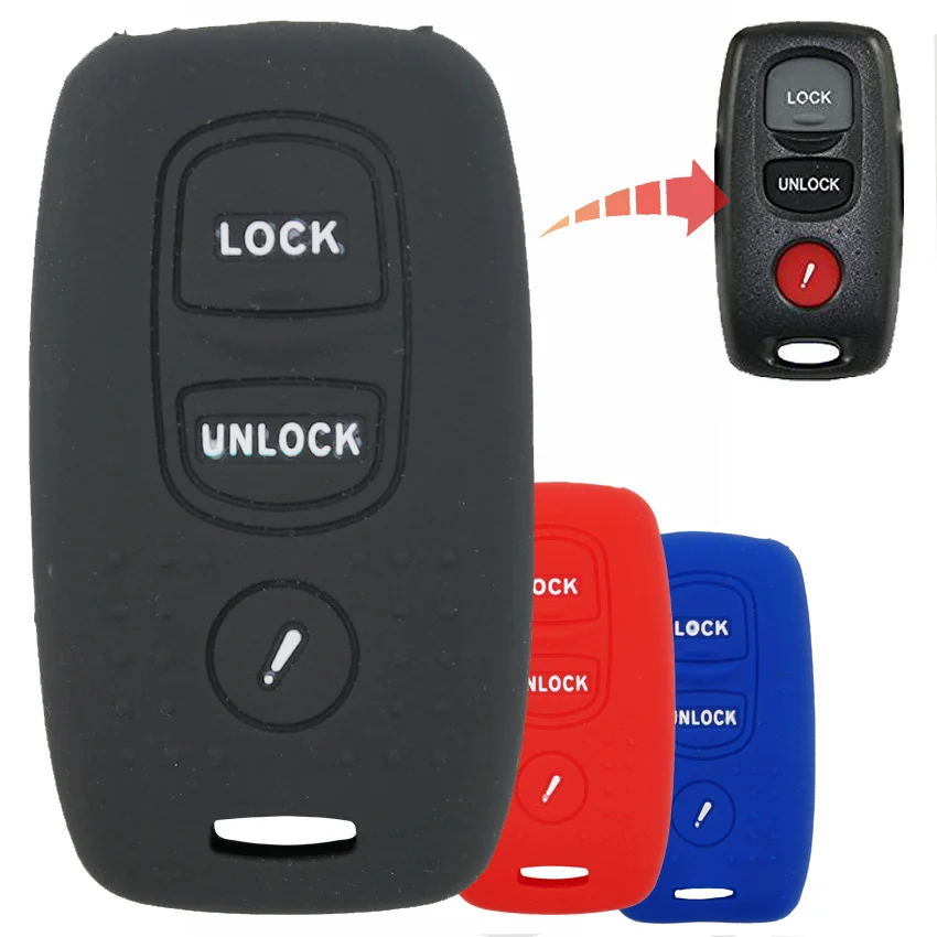 

For Mazda 3 M3 6 M6 5 M5 MPV Protege Speed 3 buttons Silica Gel Car Key Case Cover Skin Protector Year 2004 2005 2006 2007 2008