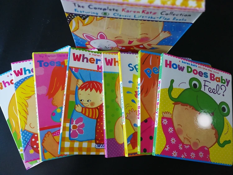 8 Books/set Body Part Learn English Word By Karen Katz Children Card Book Baby English Coloring Boa