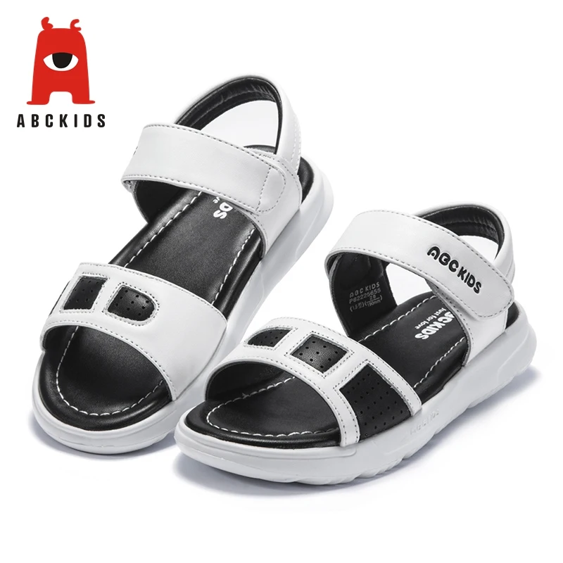 

ABC KIDS 2019 Summer Kids Baby Boy Black White Shoes Anti-slip Sandals Striped Design Walking Shoes