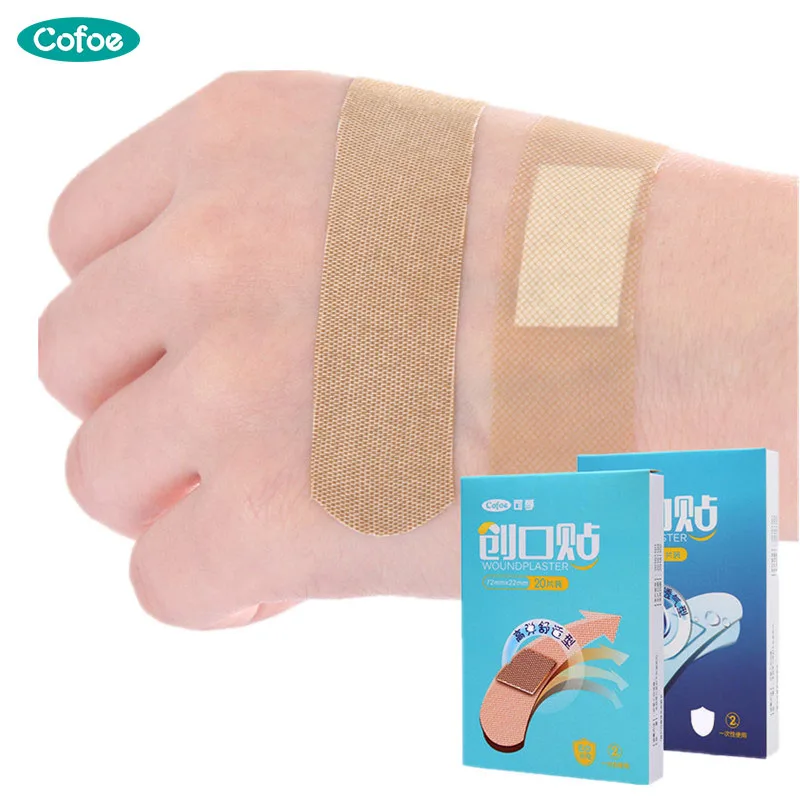 

Cofoe 20pcs Waterproof Band-Aids/Wound Plaster/Sticking Plaster/Sterile Plaster/Disposable Medical Adhesive Bandage/Woundplast