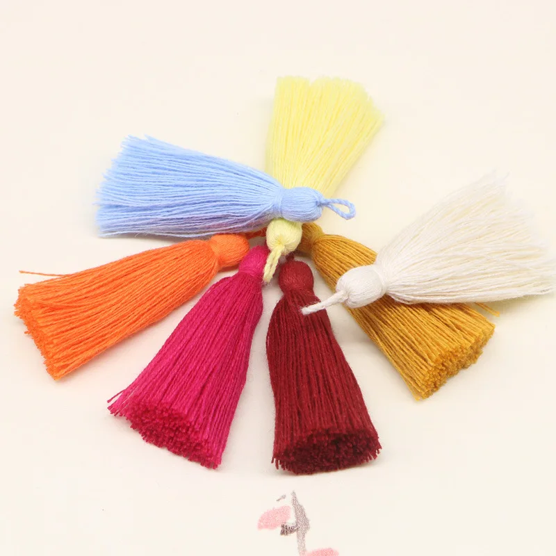 

5cm Small Tassels 100%Cotton Pure Color Tassel Handmade Making Bookmark Charm Pendant Tassels Jewelry DIY Bag Clothing Accessory
