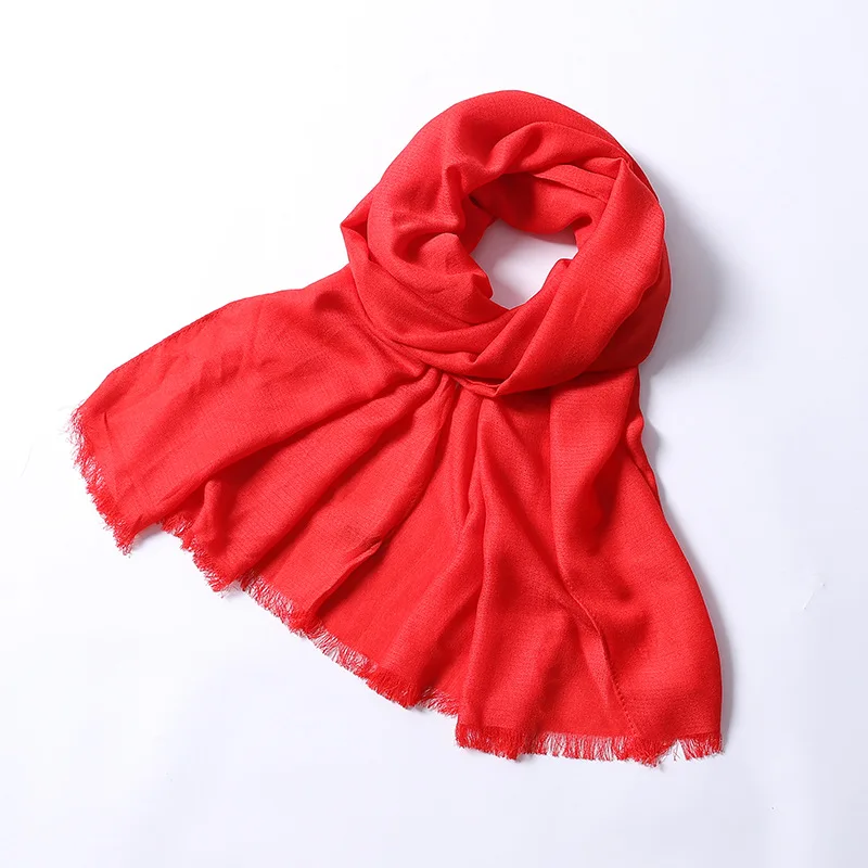 VOHIO чистый хлопковый шарф шаль шарфы женские супер тонкие женские южнокорейские синие шарфы на весну и осень солнце - Цвет: N16