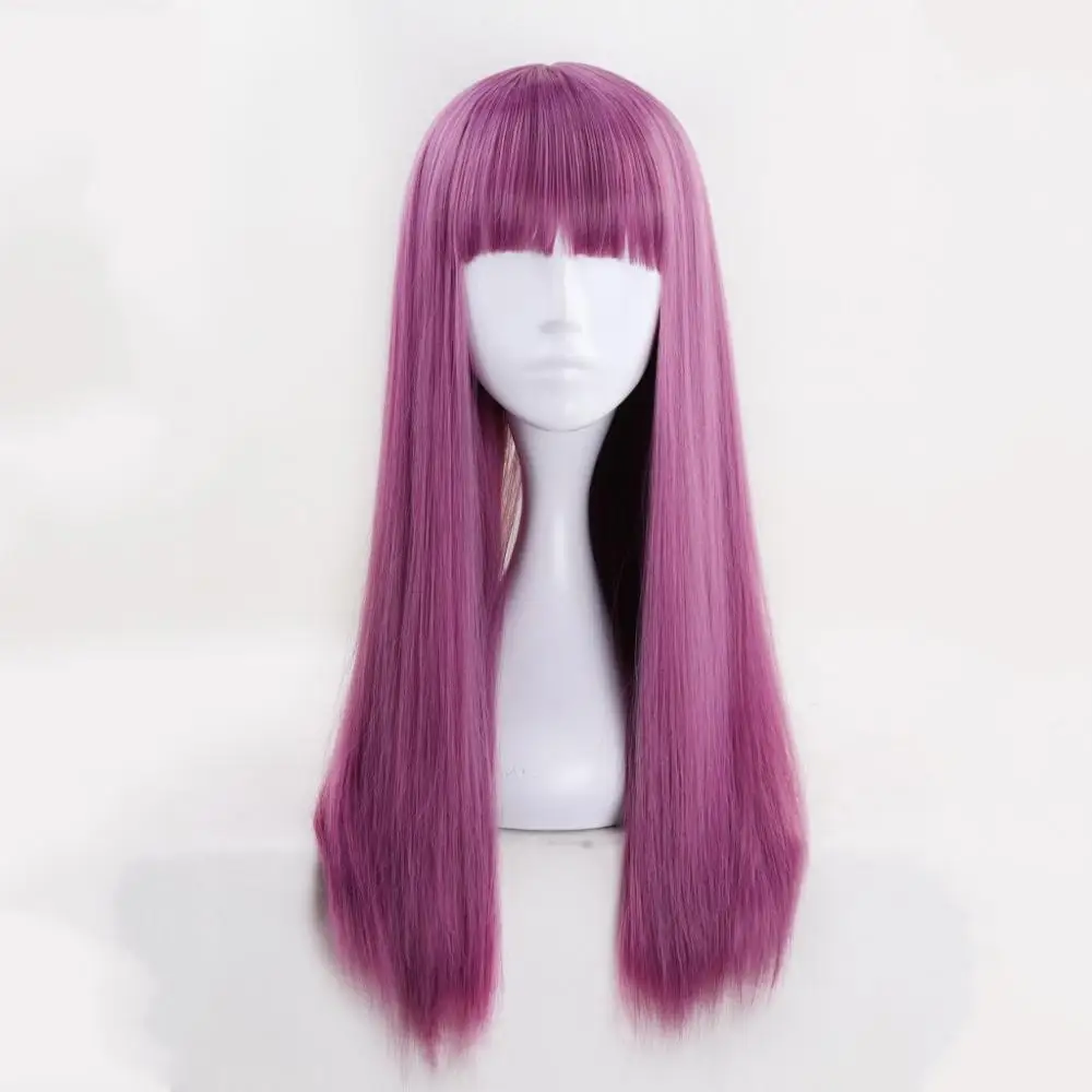 

Long Straight 60cm Synthetic Descendants 2 Mal Cosplay Wigs+One Cap+wig cap