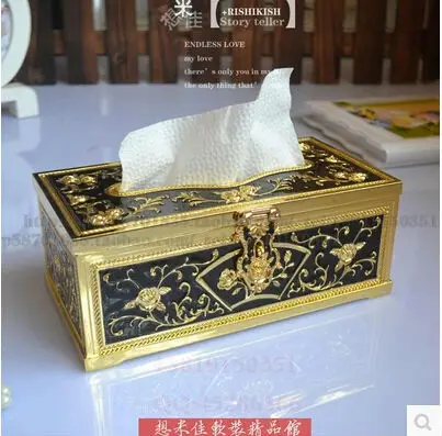 European Luxury Goldblack Plated Carved Metal Tissue Box European Luxury Goldblack Plated Carved Metal Tissue Box Cover Napkin Holder For Home Decor Zjh013 In Bo From