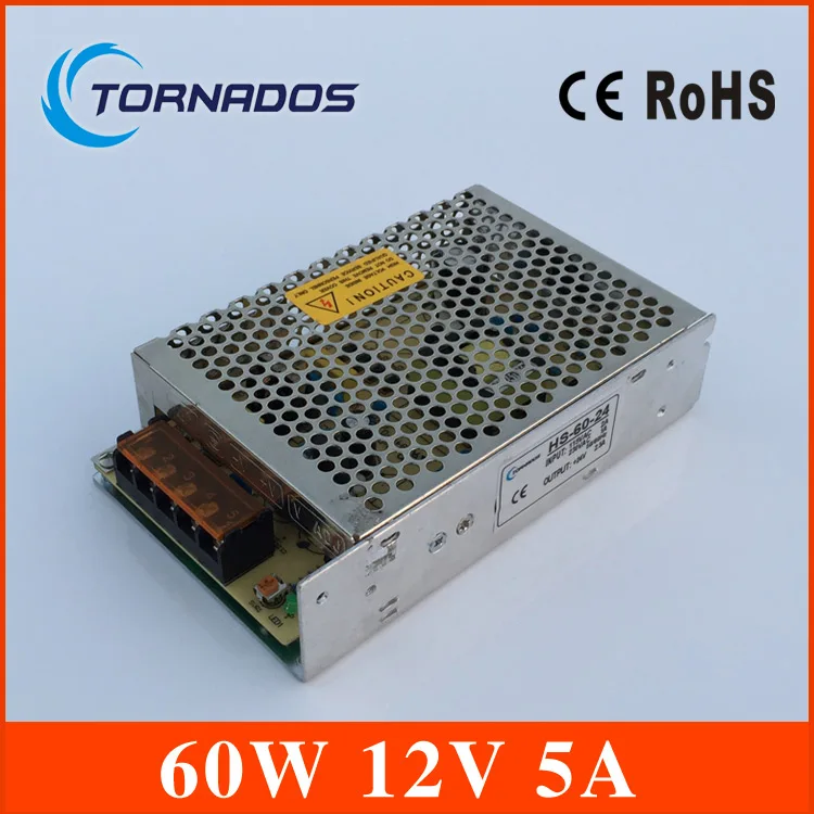 (HS-60-12) CE RoHS 12V 5A 60W импульсный источник питания Светодиодная лента светильник вой