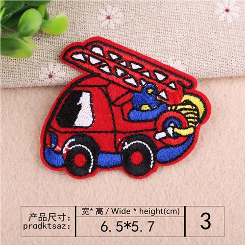 Инженерный транспорт гоночный автомобиль нашивки детские нашивки для Костюмы футболка в полоску для мальчиков, наклейки вышитые значки аппликаций - Цвет: 9