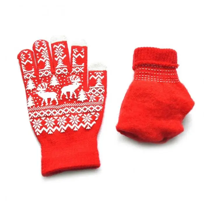 1 пара Перчатка для шитья сохраняет тепло ветрозащитный нескользящий Рождественский олень для женщин мужчин зима Лучшая распродажа-LT88
