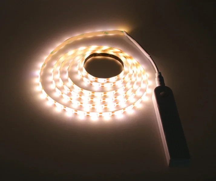 DCOO беспроводной 1 м 2 м 3M светодиодный светильник s на батарейках датчик движения для спальни светильник s Шкаф светильник шкаф лестницы - Испускаемый цвет: Warm white