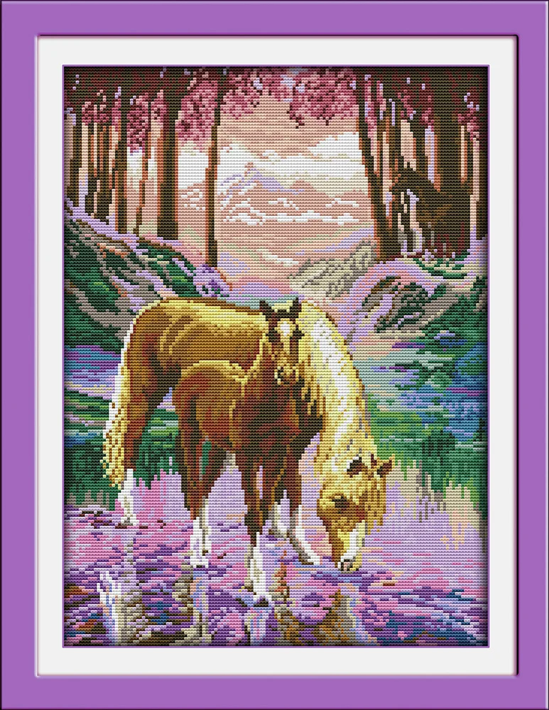 

The silent valley counted printed on fabric DMC 14CT 11CT Cross Stitch kitsembroidery needlework Sets Home Decor