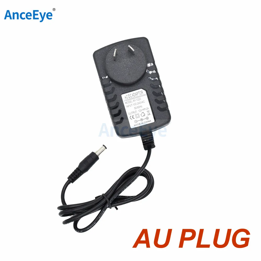 Anceeye 12 V 2A AC 100 V-240 V адаптер преобразователя DC 12 V 2A 2000mA блок питания EU UK AU US Plug 5,5mm x 2,1mm для ip-камеры видеонаблюдения