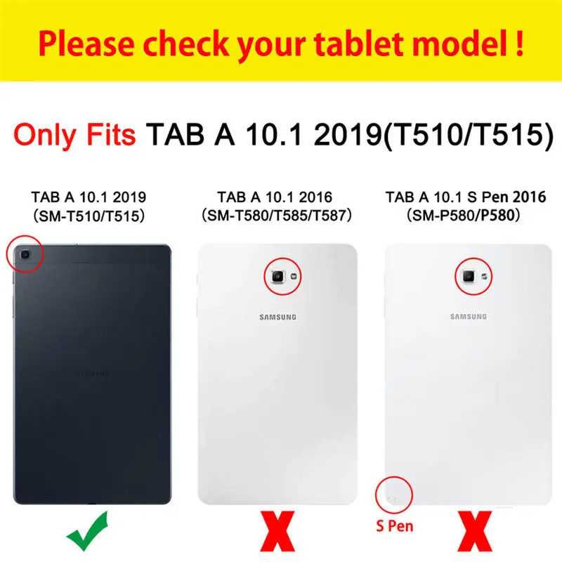 Чехол для Samsung Galaxy Tab A 10,1 T510 T515 SM-T510 SM-T515 чехол Funda Планшет Флип Стенд оболочка+ протектор экрана+ ручка