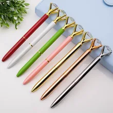 Роскошный с крупным бриллиантом Хрустальная шариковая ручка ручки для письма школы офиса