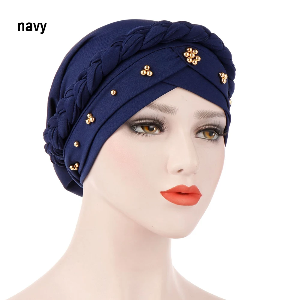 

1PC Milk Silk Muslim Stretch Turban Women Headband Ruffle Hair Hats Beanie Bandanas Scarf Head Wrap Headwear Workout Cap